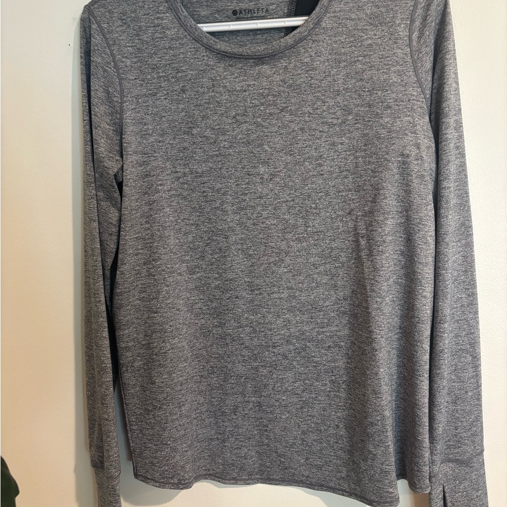 Athleta Heathered Gray Long Sleeve Shirt